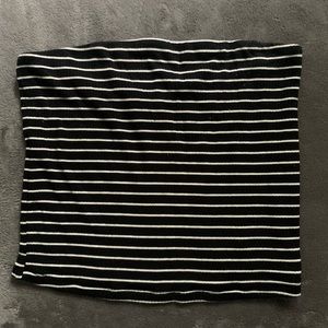 American Eagle Black and White Striped Tube Top
